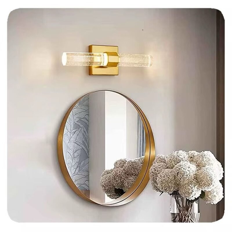 Modern minimalist crystal wall lamp rectangular bubble