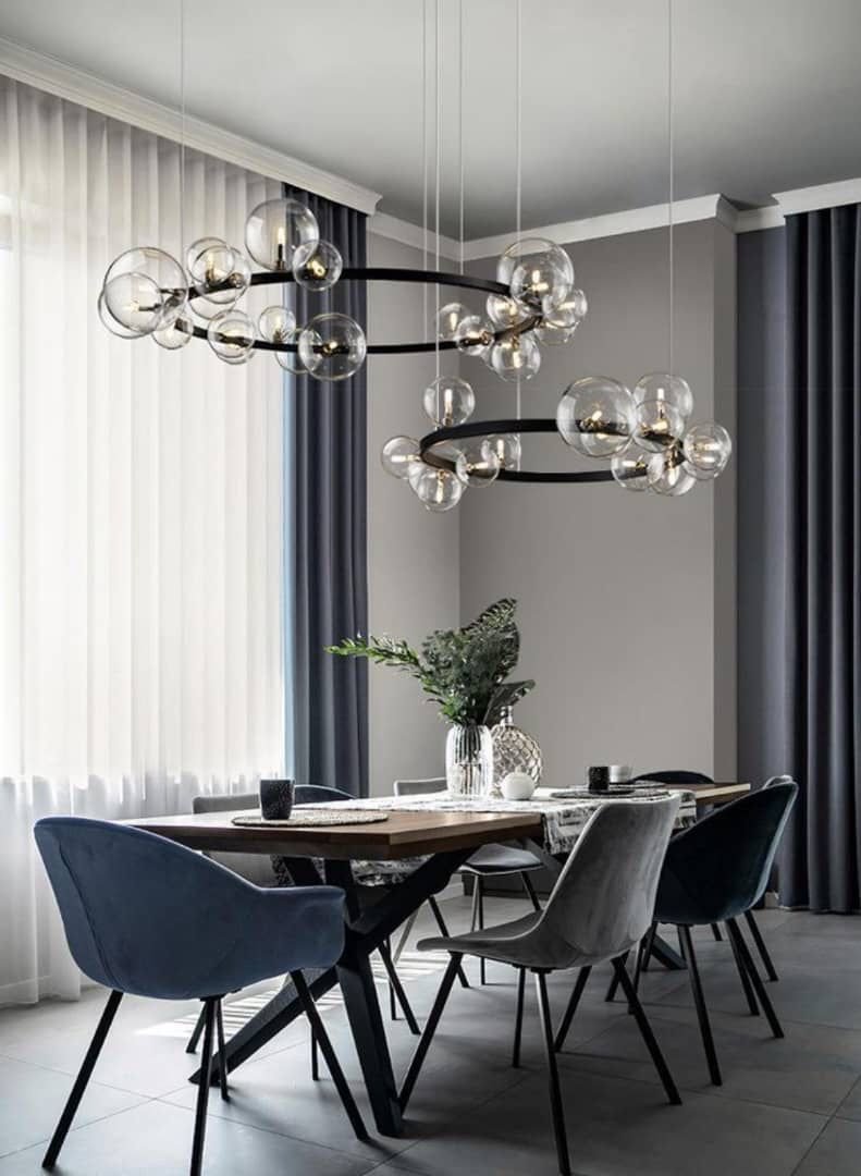Nordic Circle Design Bubble Chandelier,Creative Light Glass Chandelier